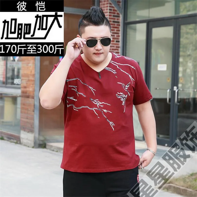 Футболка мужская хлопковая с вышивкой и надписью батальных размеров 10XL/8XL/6XL/5X |