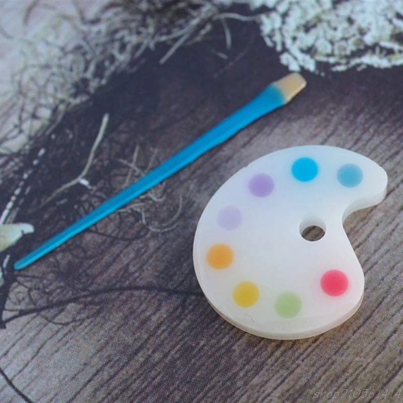 

Handmade Palette Pigment Brush Resin Mold Paint Tray Box Keychain Pendant Epoxy Resin Casting Mold Making Tools N05 20