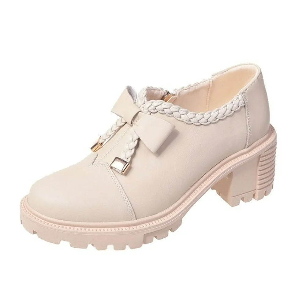 

Женские туфли-оксфорды на платформе и высоком блочном каблуке, с круглым носком, 2 цвета, новинка 2022