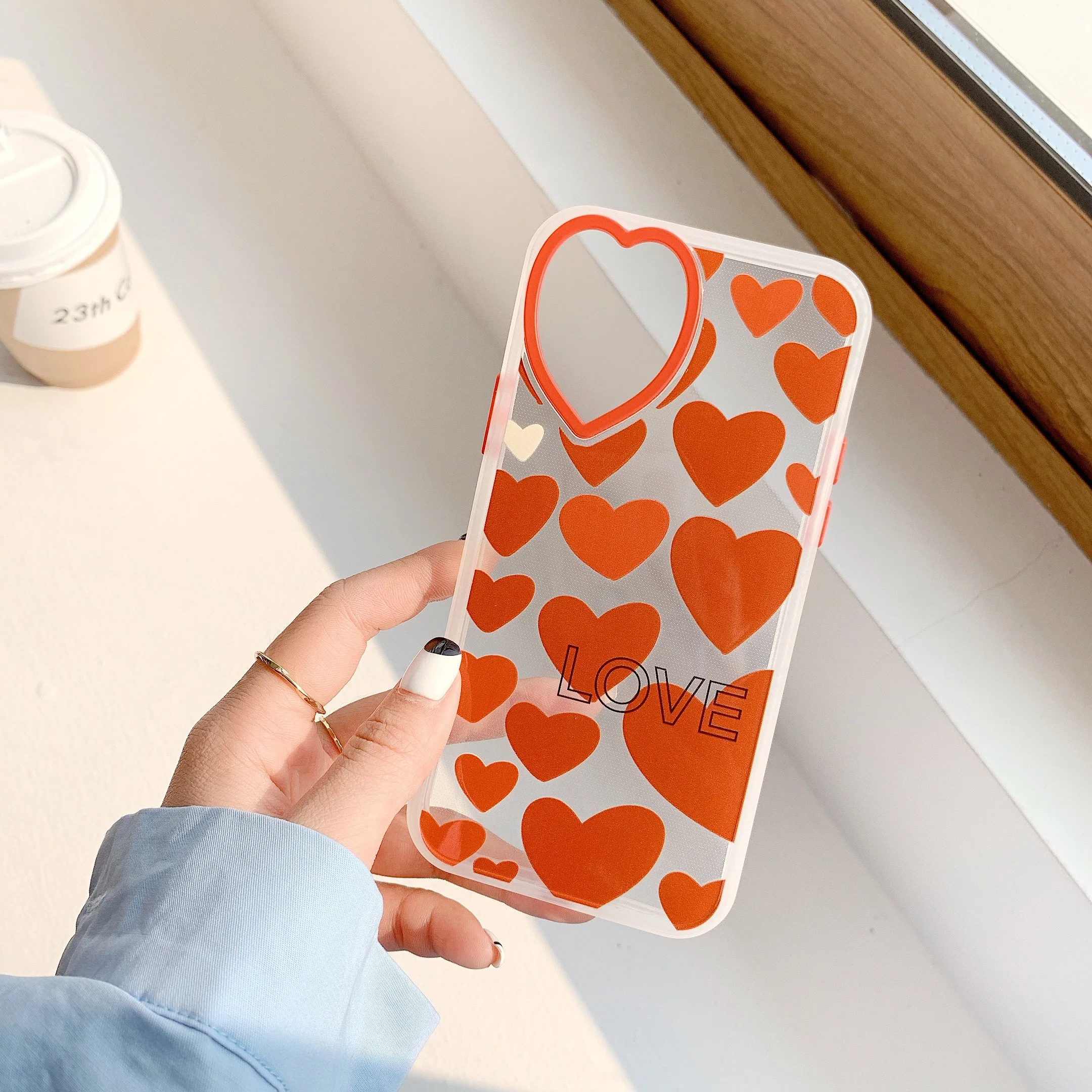 

for iPhone 12 Pro Max Case Cute Heart Love Letter Len Protect Clear Transparent Cover for iPhone 11 7 8 Plus XR XS X SE 2020