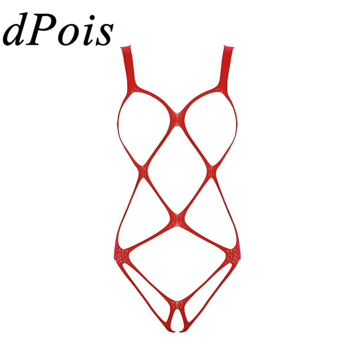 Для женщин Цельный боди Открытое платье в сеточку чулки ультра тонкий комплект