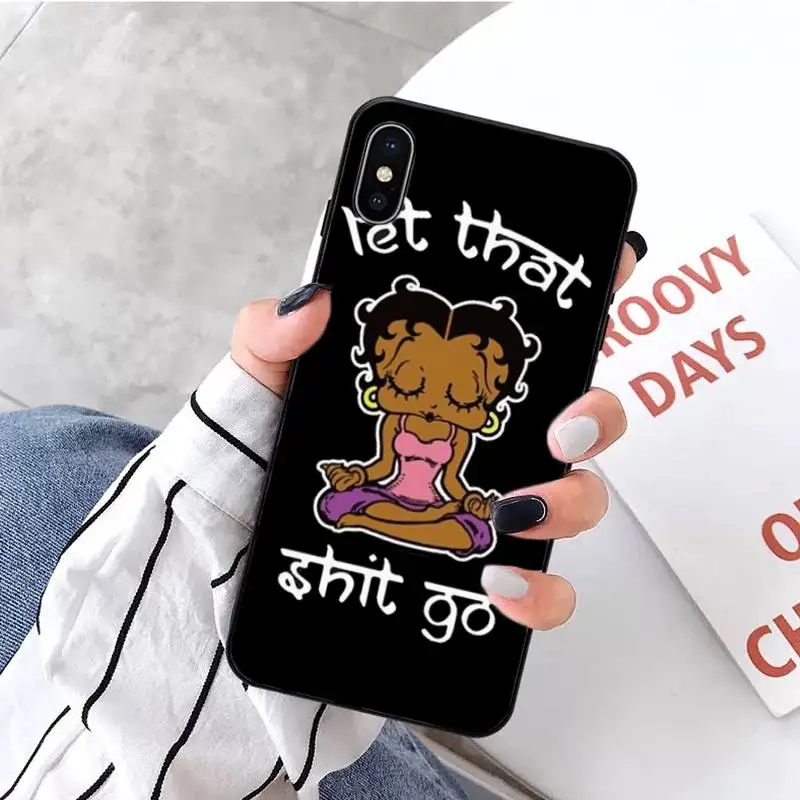 

Cartoon betty boop cute high quality Anti-fall Phone Case shell For iphone 5 5s 5c se 6 6s 7 8 plus x xs xr 11 pro max