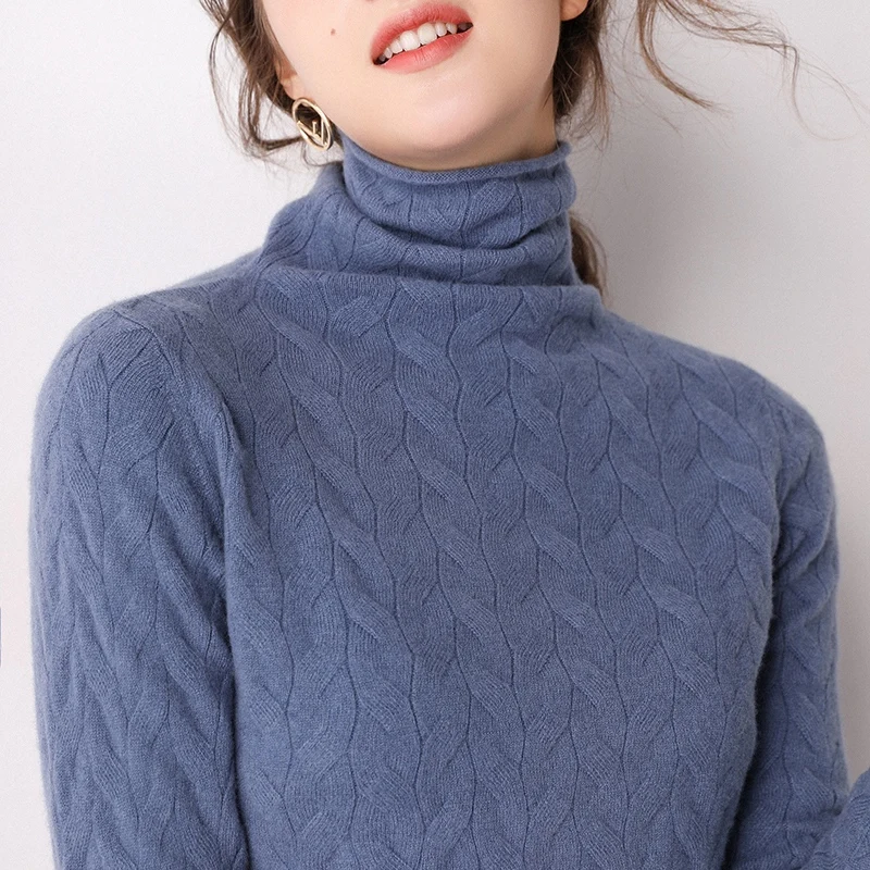 Women New Fashion Soft Sweaters and Pullover Wool Knitting Jumpers Ladies 8Colors Turtleneck Clothes