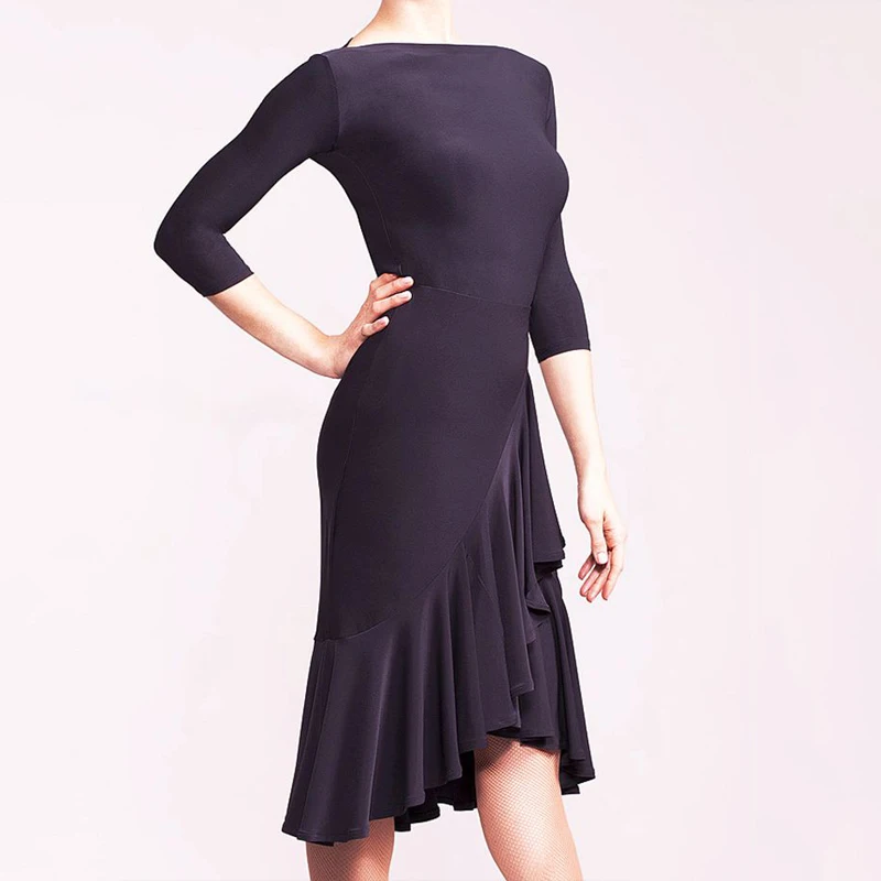 Новая юбка для бальных танцев латиноамериканских женская черная взрослых