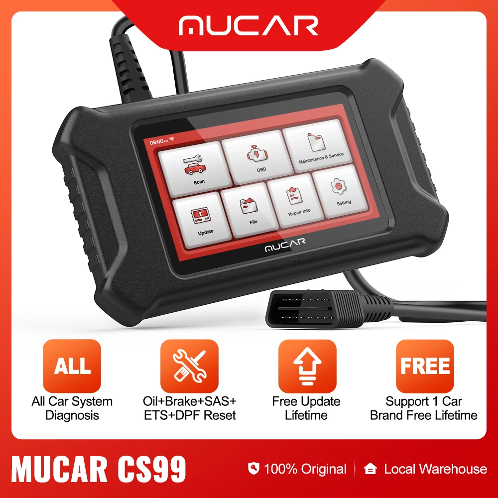 MUCAR CS99 Obd2 Scanner Professional Full System Car Diagnosis Oil/Brake/SAS/ETS/DPF Reset Automotive Tools Diagnostic New | Автомобили и
