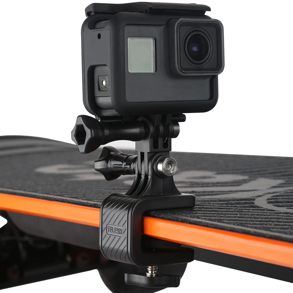 Держатель для скейтборда TELESIN подставка с зажимом экшн камеры GoPro Xiaomi YI EKEN DJI Osmo