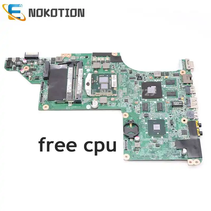 

NOKOTION Laptop Motherboard For HP pavilion DV7 DV7T DV7-4000 HM55 DDR3 DA0LX6MB6F2 615308-001 HD5650M 17.3" Free CPU Main board