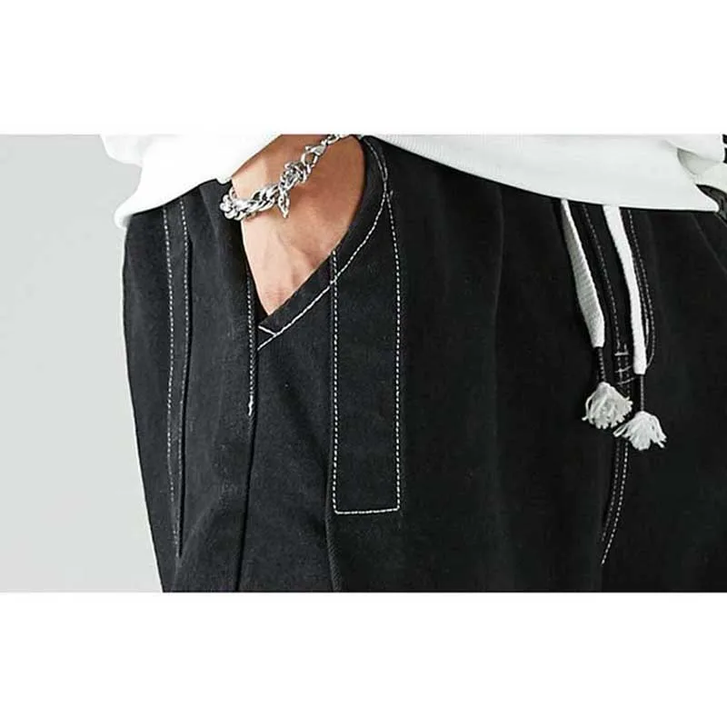 Модные шаровары мужские повседневные джоггеры джинсы хип хоп Свободные