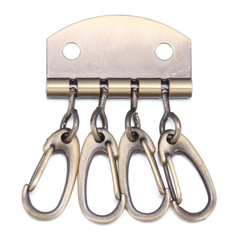 

4PCs Key Holders Metal Leather Craft DIY Metal Key Row Keyring Rivet Hook Patchwork Sewing DIY For Leather Bag Accessories Tools