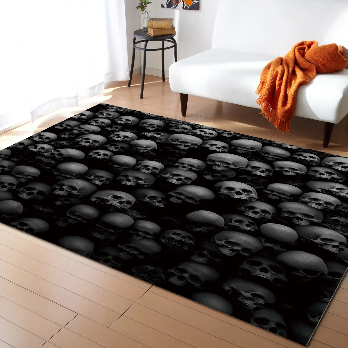

Skull Wall Skull Horror Carpets for Bedroom Home Decor Carpets Kawaii Rugs and Carpets for Home Living Room Outdoor Rug
