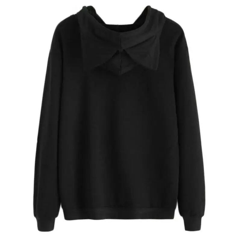 

Women Cat Printed Long Sleeve Hoodies Pullover Autumn Winter Sweatshirt Tops Warm FEA889