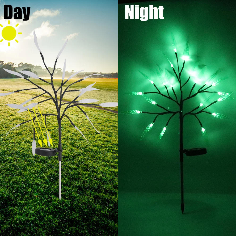 Tree Green Light Светодиодный светильник на солнечной батарее для украшения сада, дерево, цветок, Солнечная лампа для газона, водонепроницаемый наружный ландшафтный светильник, дорожка, светильник, домашний декор - Испускаемый цвет: Tree Green Light