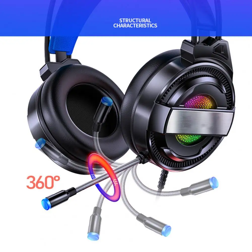 

Over-Ear Wired Headphone For Phone Computer PC Stereo Surround With 120 Degree Rotatable Microphone Headset Gaming Earphone