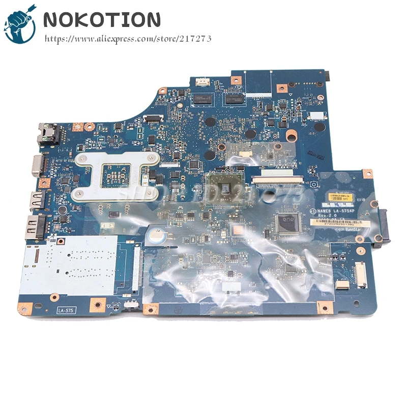 nokotion for lenovo ideapad g565 z565 laptop motherboard nawe6 la 5754p socket s1 ddr3 with cpuhd5000 gpu free global shipping
