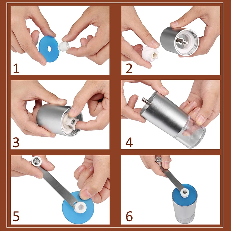 Мини ручная кофемолка с прозрачным корпусом регулируемая керамическая мельница