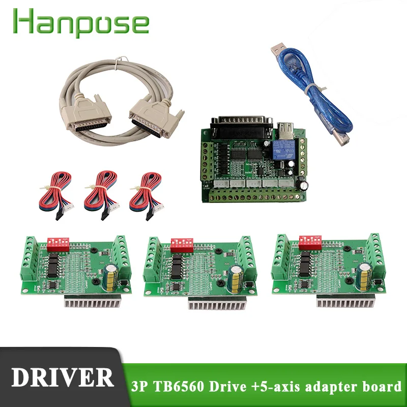

Бесплатная доставка 3 шт. TB6560 42 набор драйвер двигателя + одна 5-осевая плата адаптера + 1 x параллельный кабель DB25 для маршрутизатора ЧПУ