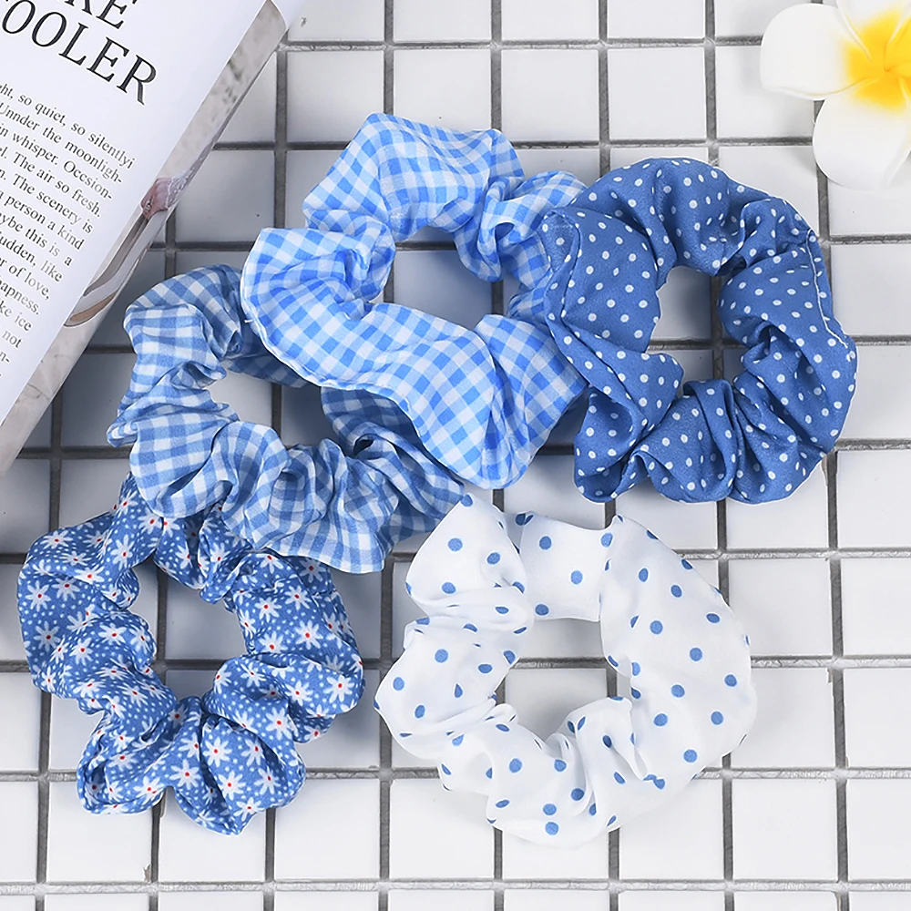 

New Women Cotton Chiffon Hair Tie Elastic Scrunchies Hair Band Ponytail Holder Hair Rope Korean Sweet Hair Accessories Wholesale