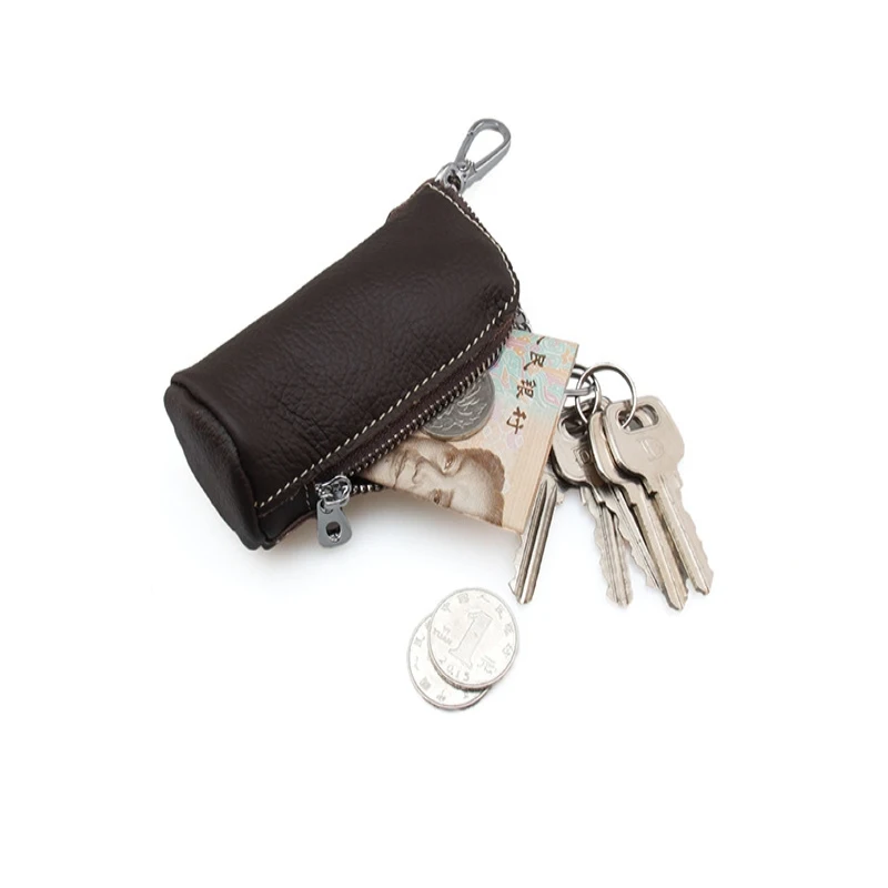 Мужские бумажники для ключей из ПУ кожи кошелек на молнии унисекс держатели от