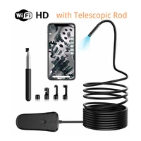 wifi endoscope camera with telescopic rod 1080p wireless semi rigid borescope hd flexible pipe inspection 3 5m snake hard cable