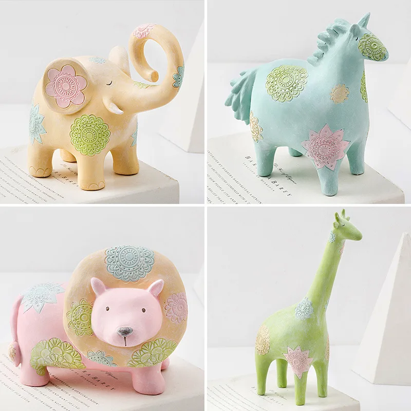 Статуэтка жирафа статуи животных из смолы домашний декор кавайные