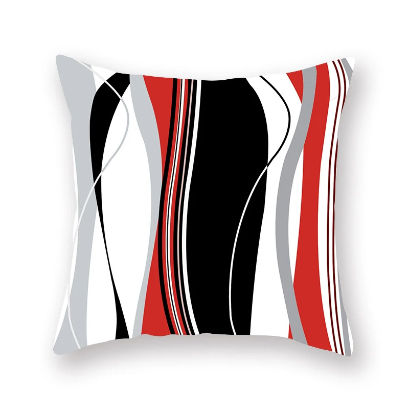 Красный чехол для подушки с геометрическим рисунком дивана мягкая подушка дома