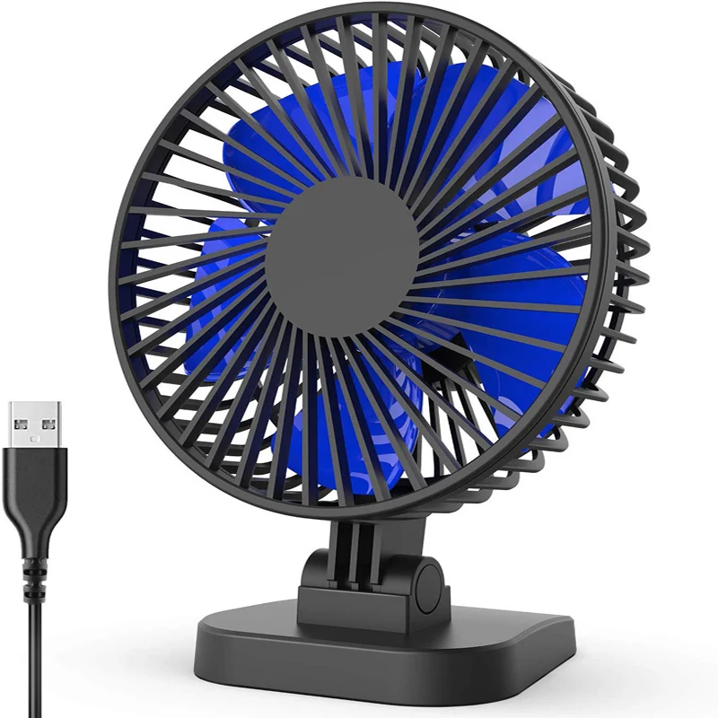 Ventilador de Mesa Silencioso para Mesa de Escritório Ajuste de 40 ° para Melhor Pequeno Forte Ventilador Portátil Refrigeração 3 Velocidades Cabo Usb Mas
