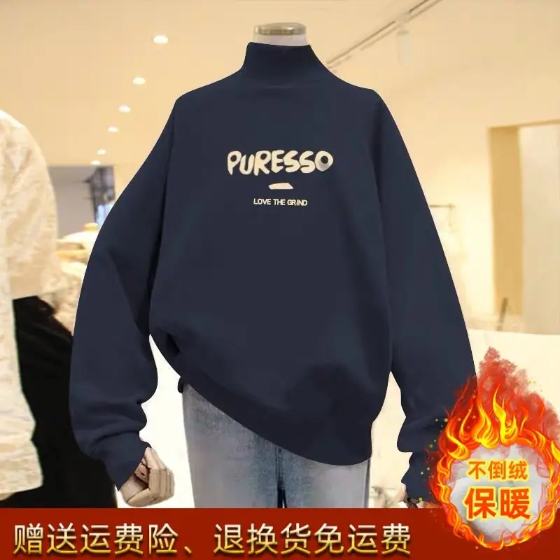 Женские толстовки свитшоты женский свитер осенне-зимняя водолазка Свободный Топ