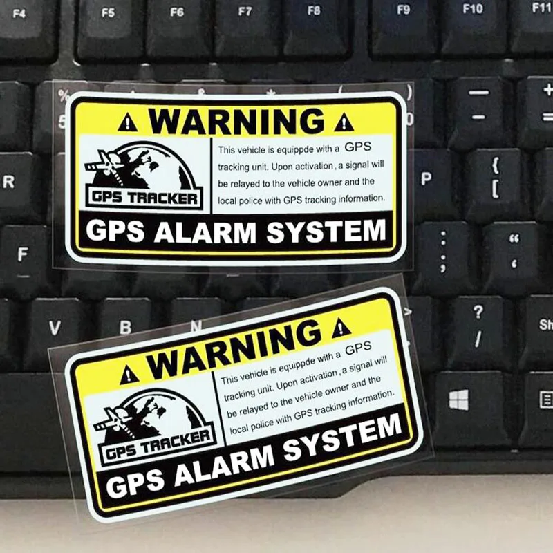 

2pcs /Set Car Decals Warning GPS Alarm System Car Sticker Anti-Theft Reflective Vinyl Stickers For Car, Motorcycle ,Bike Decal