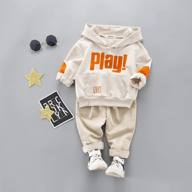 2020 Spring New Cotton Clothes Baby Girls Boys Sports Kids Hooded T Shirt Pants 2pcs/Sets Children Casual Suits Tracksuits | Детская