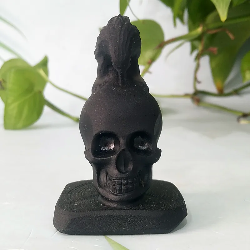 

Natural Obsidian Carved Skull and Bird Home Ornament Mage Spiritual Energy Meditation Repair Reiki Healing Healing Crystal Wealt