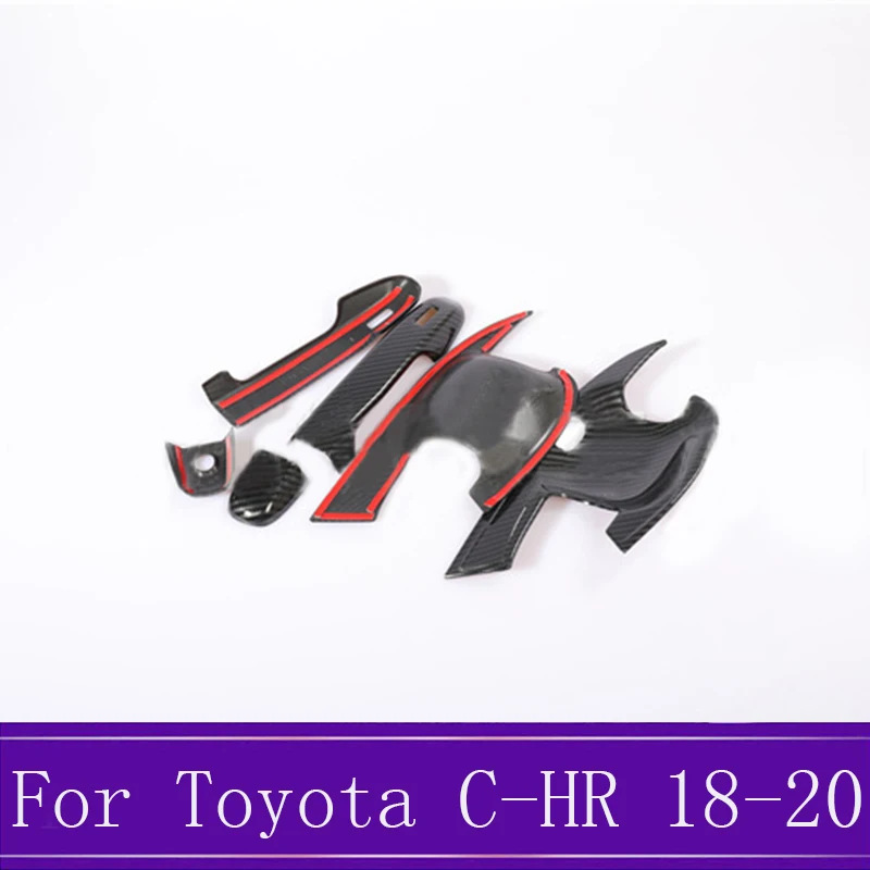 Подходит для Toyota CHR 2018-2020 ABS углеродное волокно черная крышка чаши передней двери