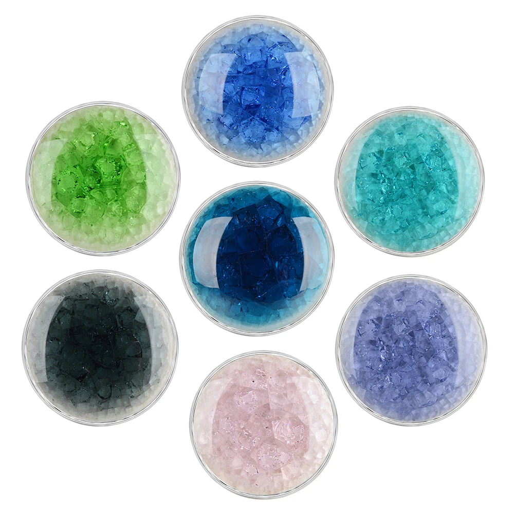 10 шт./лот кнопки Mix Смола Камни Круглые металлические 18 мм Кнопки Fit оснастки