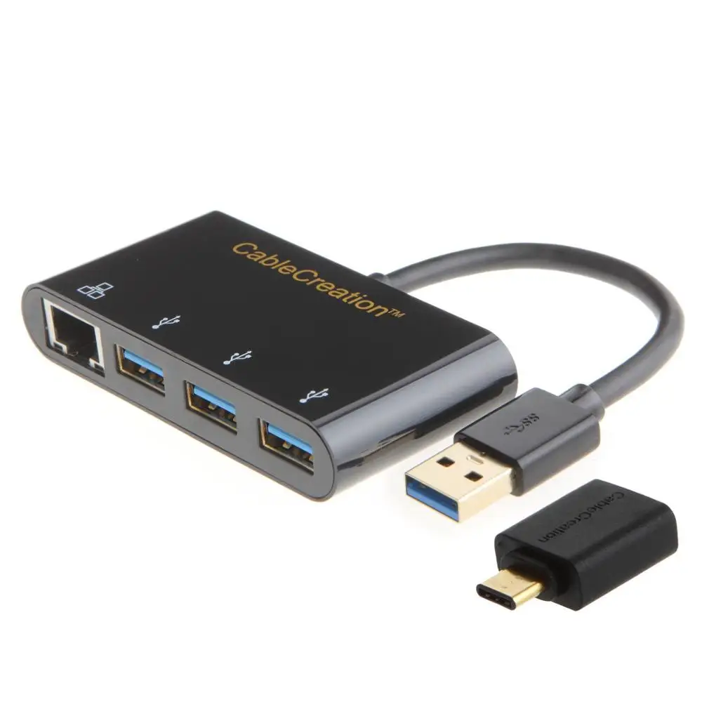 Адаптер USB 3 0 2 в 1 CableCreation + Тип C до x гигабитный Ethernet адаптер поддержка больше ОС|usb-c