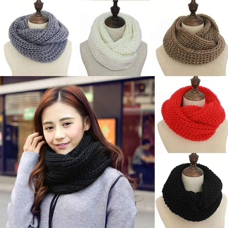 

1 теплый комплект шарфов зимний женский и мужской шерстяной вязаный шейный платок аксессуары для одежды