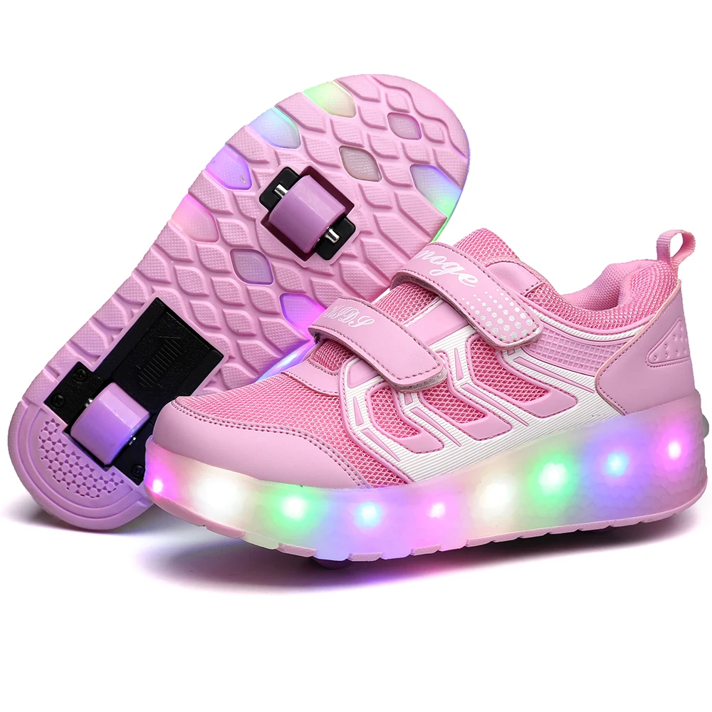 Новинка 2020, яркие детские модные кроссовки со светодиодной подсветкой и USB-зарядкой, обувь для мальчиков и девочек 03 от AliExpress WW