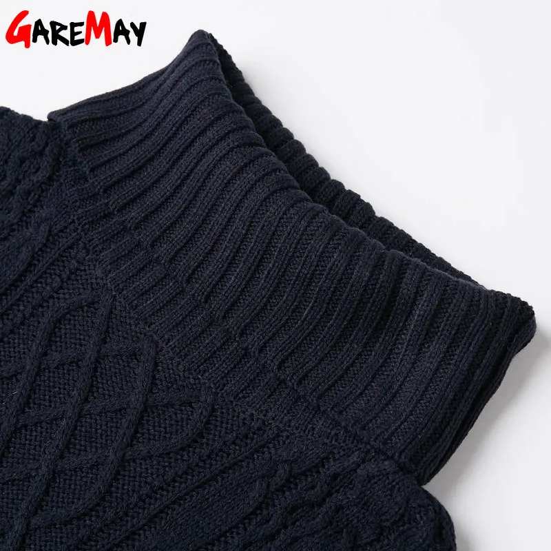Женский свитер GAREMAY пуловер с высоким воротником женское платье-свитер длинные