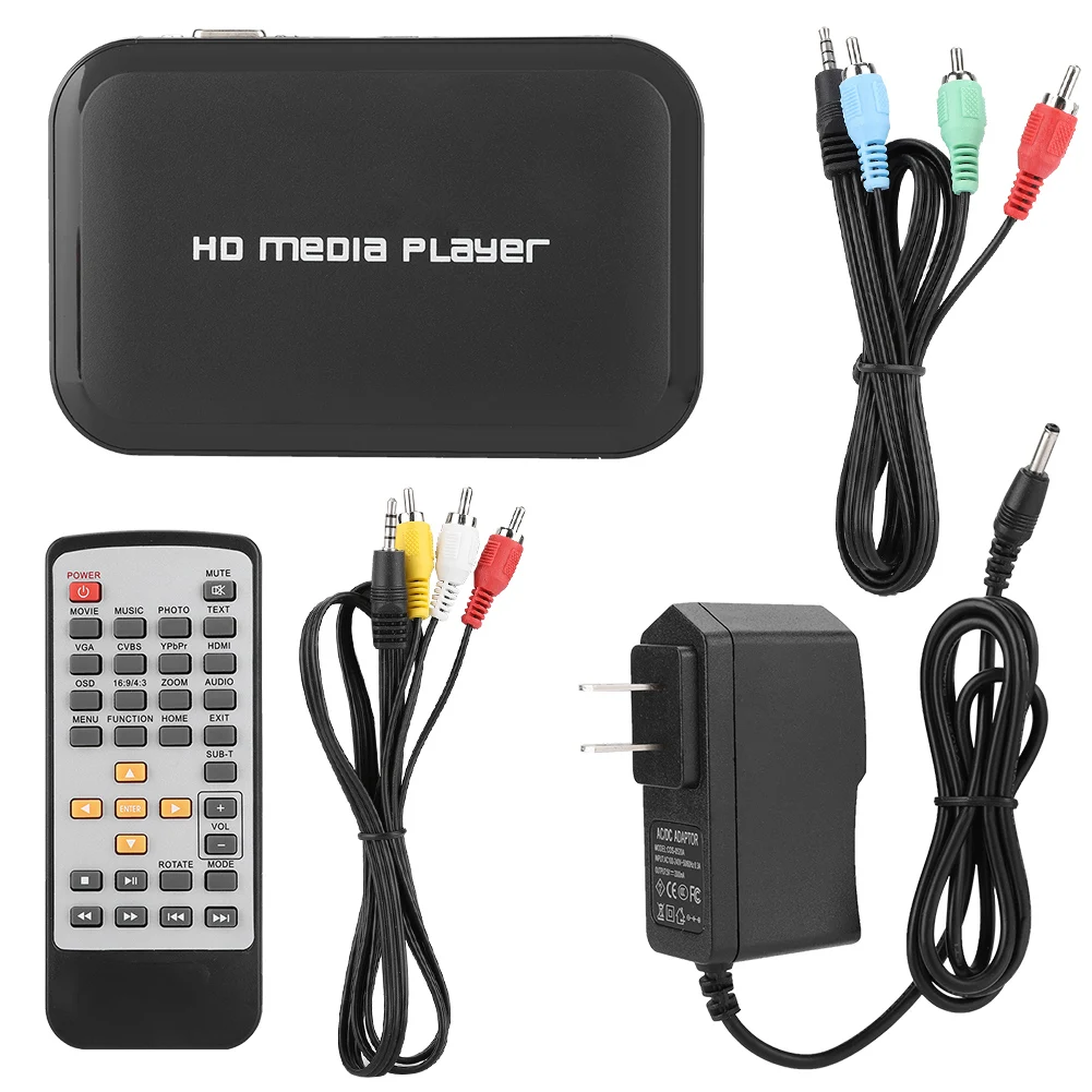 Медиаплеер Mini Full HD автовоспроизведение 1080P USB внешний HDD медиаплеер для SD-диска VGA