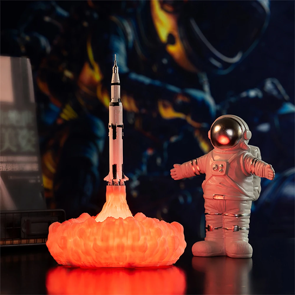 

Новый 3D печати светодиодный ракета ночной Светильник USB Перезаряжаемые космический челнок ночника для Спальня Гостиная украшение дома
