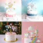 Красочный первый воздушный шар, торт, Топпер для торта на день рождения, украшение для дня рождения, для детей 1, 2, 3, день рождения, один торт, Топпер, декор для детского дня рождения