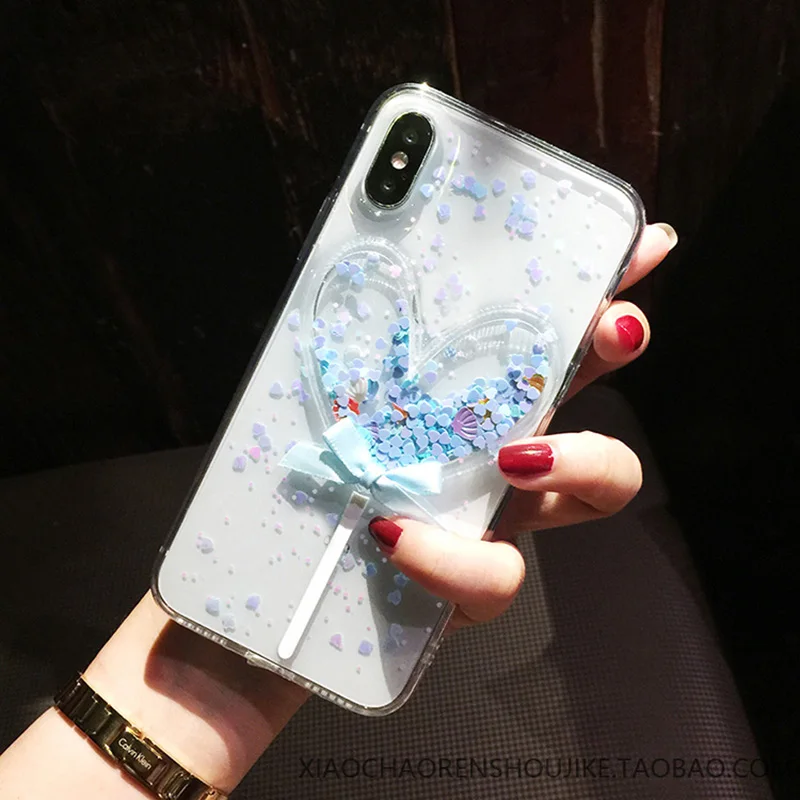 Cases For Samsung Galaxy A10 A20 A30 A40 A50 A60 A70 M10 M20 Fashion Glitter moving star Heart candy transparent phone bag capa |