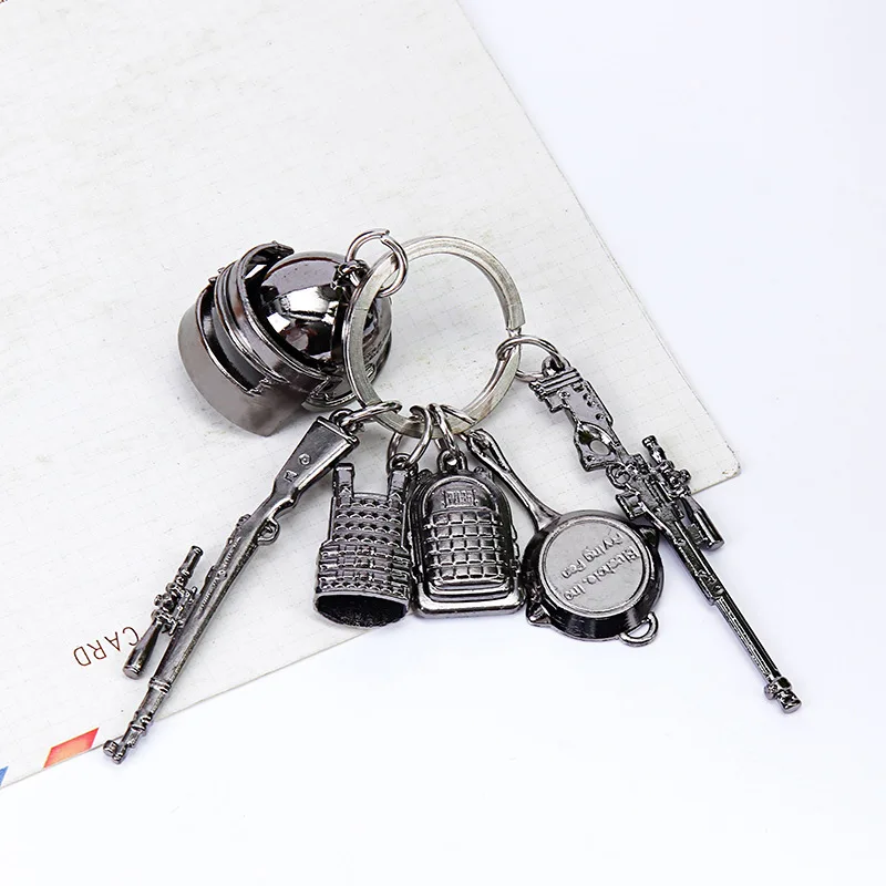 Брелок с рисунком из игры Playerunknowns Battlegrounds рюкзак броня шлем сковорода 98k