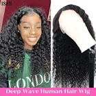 Малайзийские волнистые парики для женщин, Remy ISEE волосы парики 130% 150% 180% 250% плотность свободные глубокая волна Кружева Фронтальная человеческие волосы парики
