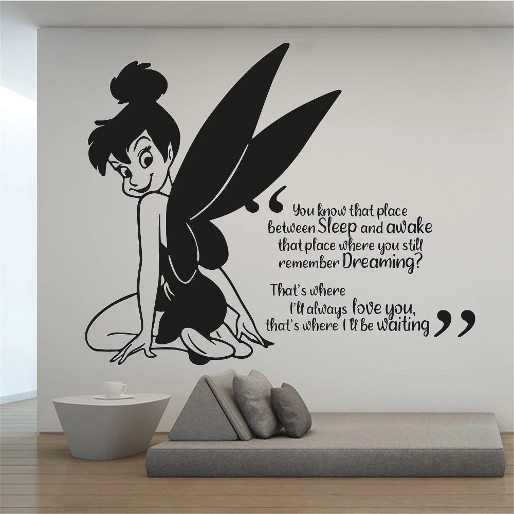 Tinkerbell вы знаете что место фотообои виниловые сказочные наклейки для детской