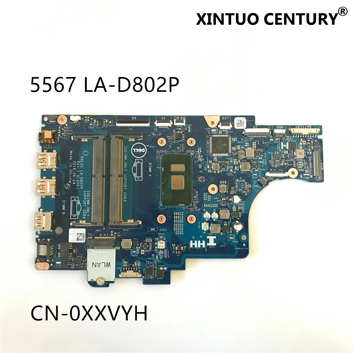 

CN-0XXVYH 0xxvyh XXVYH LA-D802P для материнской платы ноутбука Dell Inspiron 5567 с SR2UW I3-6006U DDR4 100% Протестировано