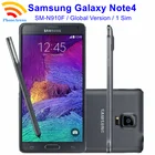 Мобильный телефон Samsung Galaxy Note4 N910F  98% Новинка  5,7 дюйма 3 ГБ + 16 Гб ПЗУ NFC Восьмиядерный 4G LTE разблокированный мобильный телефон с зеркальной идентификацией