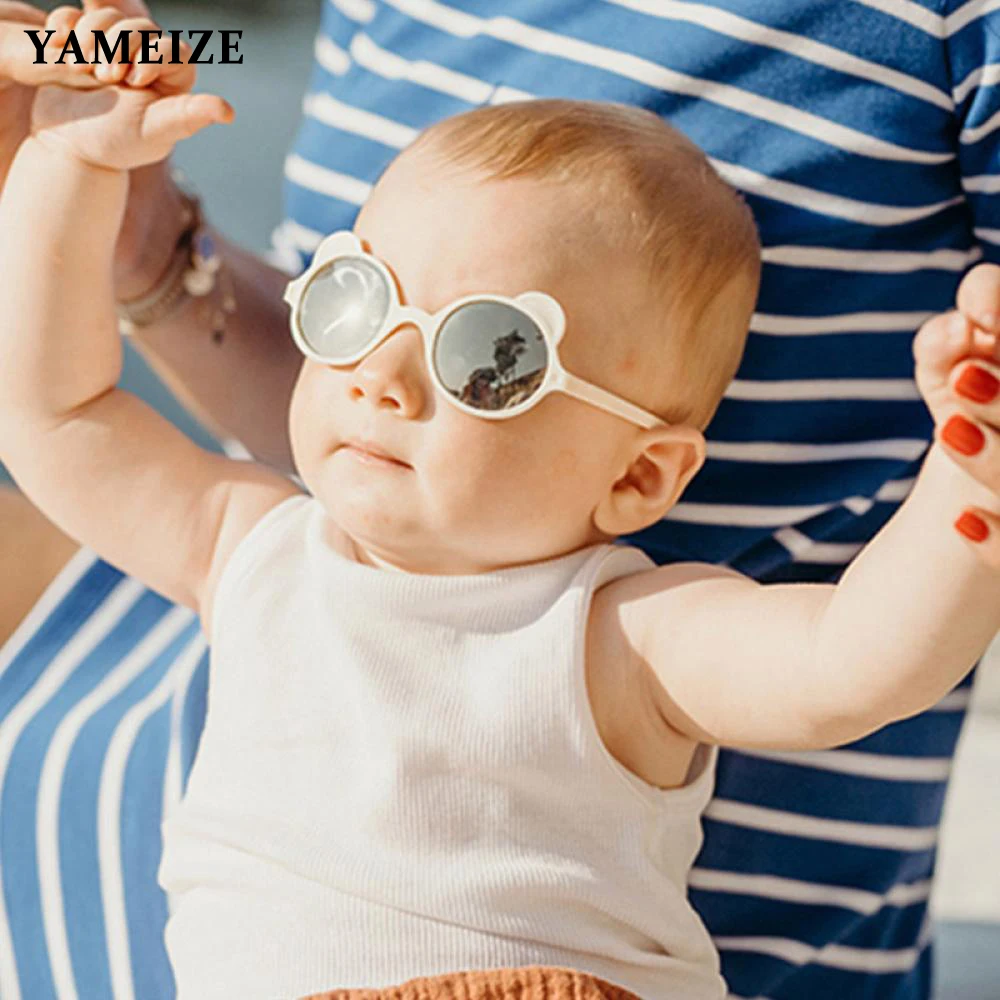 

Круглые детские солнцезащитные очки YAMEIZE, солнцезащитные очки для мальчиков и девочек, милые Мультяшные очки с медведем, Детские ретро-очки ...