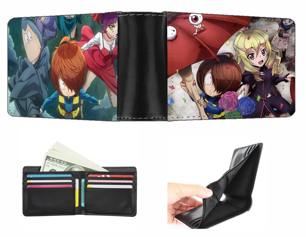 

Boys Girls Coin wallet anime GeGeGe no Kitaro wallet Men women short wallet teenagers Card Holder PU Short Purse