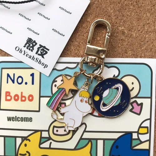 Черный Moomin брелок со знаком супер героя Minor U диск airpods Bluetooth гарнитура набор защиты кулон - Цвет: Черный