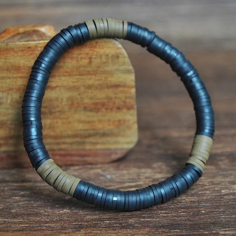 

2021 New Arrival Beach Bohemian Sweet 6mm Color Clay Bracelet For Women Trend Elastic Rope Bracelet Jewelry Gift Wholesale