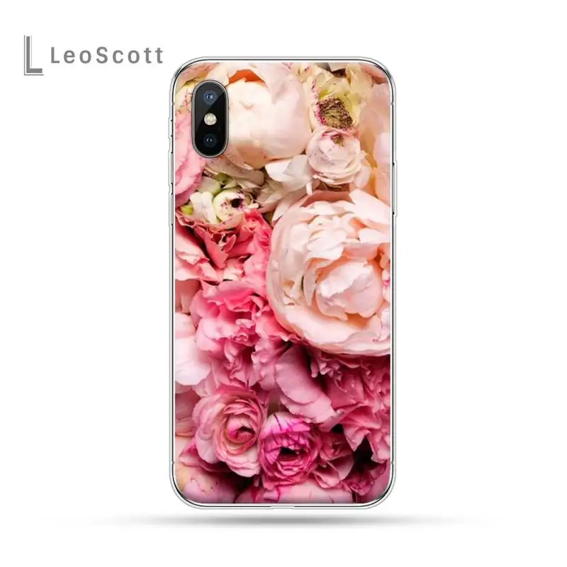 

peony pink flower pattern Phone Case For iphone 12 5 5s 5c se 6 6s 7 8 plus x xs xr 11 pro max mini